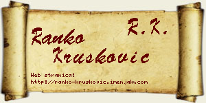 Ranko Krušković vizit kartica